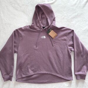 NEW The North Face Evolution Hi-Lo Hoodie Fawn Grey Purple Sweatshirt Womens XXL